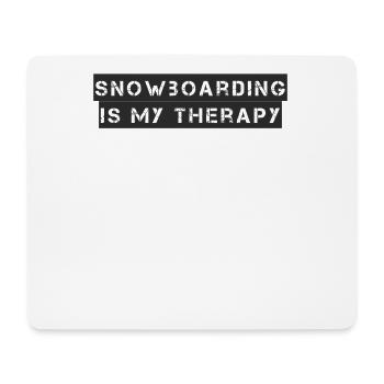 Snowboard - snowboarding is my therapy - Mousepad (Querformat) - Weiß - Vorne