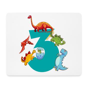 Dinosaure 3 ans 3ème fête d’anniversaire - Tapis de souris (format paysage) - blanc - Devant