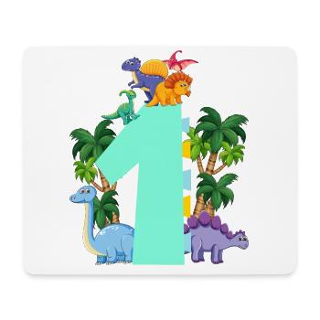 Dinosaure 1 an 1ère fête d’anniversaire - Tapis de souris (format paysage) - blanc - Devant