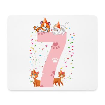 7. Cat Birthday Celebrant 7 years old - Mouse Pad (horizontal) - white - Front