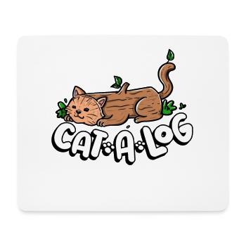 Lustige Cat A Log Kitty Katze Kätzchen Baumfällung - Mousepad (Querformat) - Weiß - Vorne