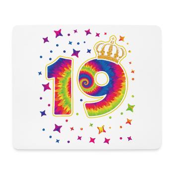 Tie-dye 19th birthday party 19 years old - Mouse Pad (horizontal) - white - Front