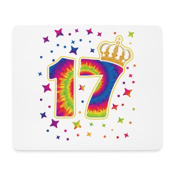 Tie-dye fête d’anniversaire 17 ans 17 ans - Tapis de souris (format paysage) - blanc - Devant