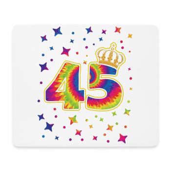 Tie-dye 45th birthday party 45 years old - Mouse Pad (horizontal) - white - Front