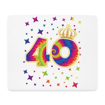 Tie-dye 40. Geburtstagsfeier 40 Jahre Alter - Mousepad (Querformat) - Weiß - Vorne