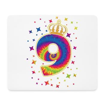 Tie-dye fête d’anniversaire 9 ans 9 ans - Tapis de souris (format paysage) - blanc - Devant