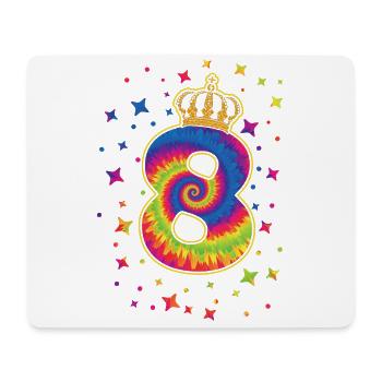 Tie-dye 8. Geburtstagsfeier 8 Jahre Alter - Mousepad (Querformat) - Weiß - Vorne
