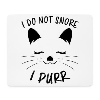 Purring Snoring Funny Saying Cat Gift - Mouse Pad (horizontal) - white - Front
