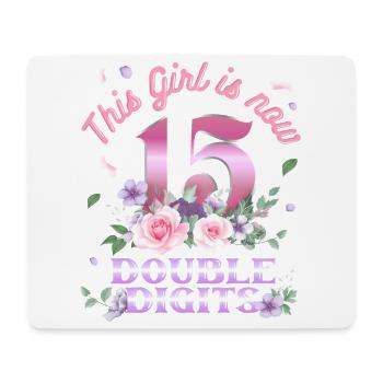 Dieses Mädchen Ist Jetzt 15 Double Digits 15. - Mousepad (Querformat) - Weiß - Vorne