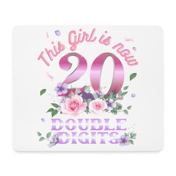 Dieses Mädchen Ist Jetzt 20 Zweistellig 20. - Mousepad (Querformat) - Weiß - Vorne