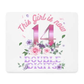 Dieses Mädchen Ist Jetzt 14 Double Digits 14. - Mousepad (Querformat) - Weiß - Vorne