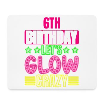 6e anniversaire Let's Glow Crazy Colorful 6 ans - Tapis de souris (format paysage) - blanc - Devant