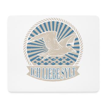 Ich Liebe Sylt Meine Insel Zum Entspannen Möwe In - Mousepad (Querformat) - Weiß - Vorne