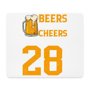 Acclamations et bière à 28 ans Chope de bière mousseuse - Tapis de souris (format paysage) - blanc - Devant