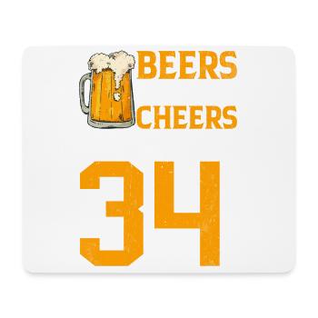 Acclamations et bière à 34 ans Chope de bière mousseuse - Tapis de souris (format paysage) - blanc - Devant