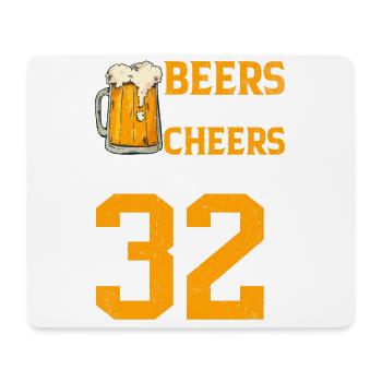 Acclamations et bière à 32 ans chope de bière mousseuse - Tapis de souris (format paysage) - blanc - Devant