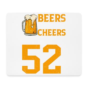 Acclamations et bière à 52 ans chope de bière mousseuse - Tapis de souris (format paysage) - blanc - Devant