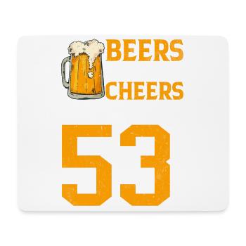 Acclamations et bière à 53 ans chope de bière mousseuse - Tapis de souris (format paysage) - blanc - Devant