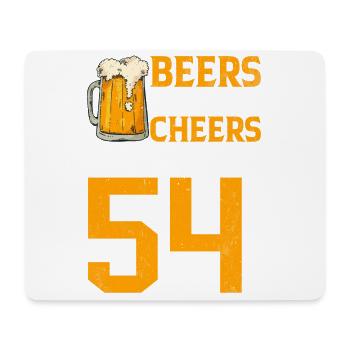 Acclamations et bière à 54 ans chope de bière mousseuse - Tapis de souris (format paysage) - blanc - Devant