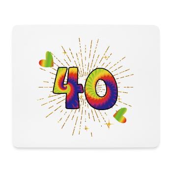 Tie-dye 40. Geburtstagsfeier 40 Jahre Alter - Mousepad (Querformat) - Weiß - Vorne