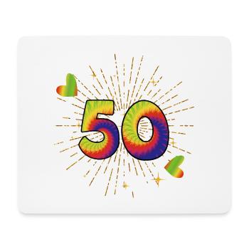 Tie-dye 50th birthday party 50 years old - Mouse Pad (horizontal) - white - Front
