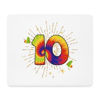 Tie-dye 10th birthday party 10 years old - Mouse Pad (horizontal) - white - Front