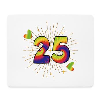 Tie-dye 25th birthday party 25 years old - Mouse Pad (horizontal) - white - Front