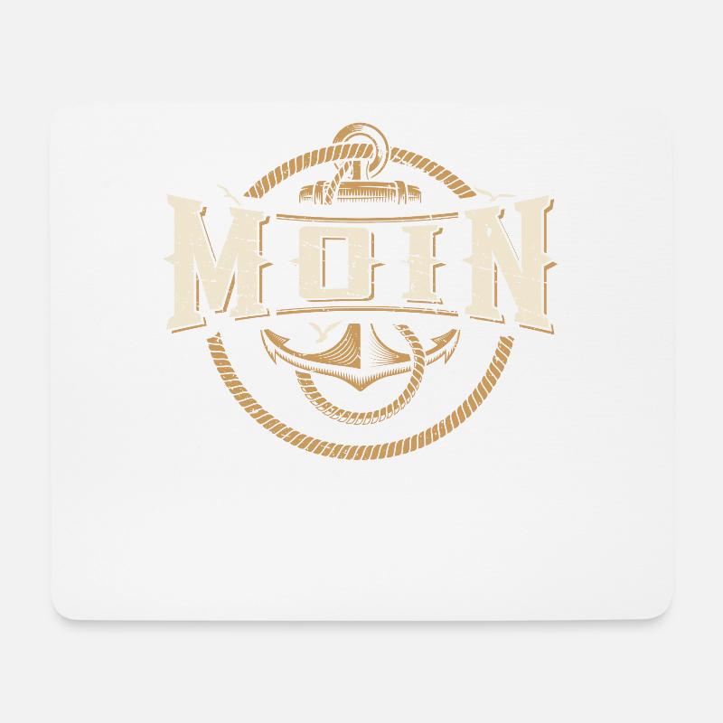 Moin ihr Spacken - Digga Spruch Meer Norddeutsch - Mousepad (Querformat) - Weiß