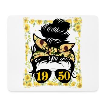 Sonnenblume Mama Geboren 1950 Geburtstag - Mousepad (Querformat) - Weiß - Vorne