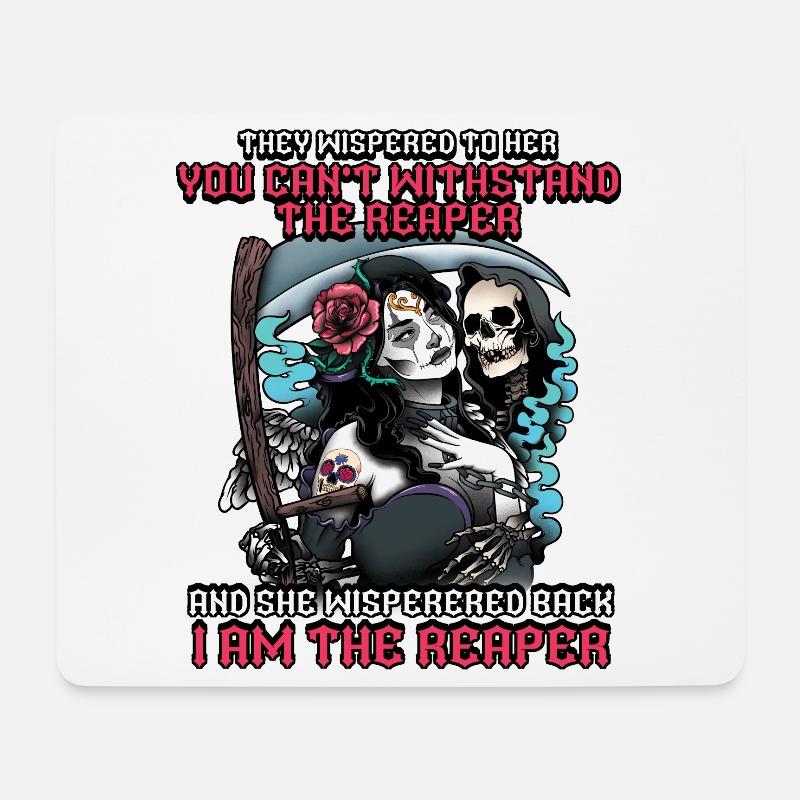 Ich Bin Der Sensenmann Dia De Los Muertos - Mousepad (Querformat) - Weiß