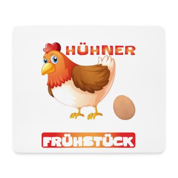 Ich liebe Hühner die kacken Frühstück Huhn - Mousepad (Querformat) - Weiß - Vorne