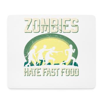 Zombie Hate Fast Food Runner Marathon Clothing - Mouse Pad (horizontal) - white - Front