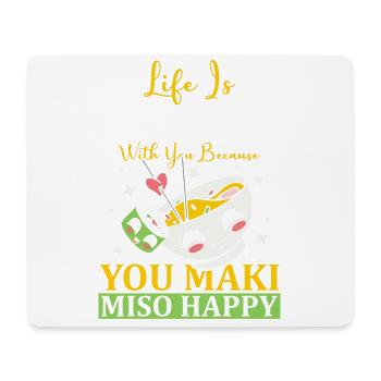 Sie Maki Miso Glücklich Ramen Liebhaber Japan - Mousepad (Querformat) - Weiß - Vorne