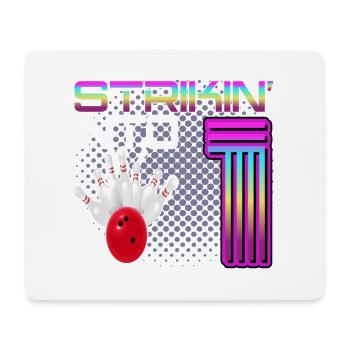 Striking Into 1 Bowling Bowler 1st Birthday - Mouse Pad (horizontal) - white - Front