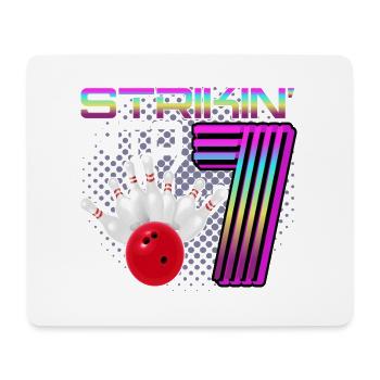 Striking Into 7 Bowling Bowler 7e anniversaire - Tapis de souris (format paysage) - blanc - Devant