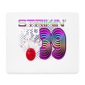 Frapper dans 39 Bowling Bowler 39e anniversaire - Tapis de souris (format paysage) - blanc - Devant