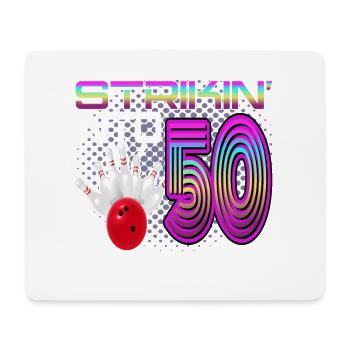 Frapper dans 50 Bowling Bowler 50e anniversaire - Tapis de souris (format paysage) - blanc - Devant