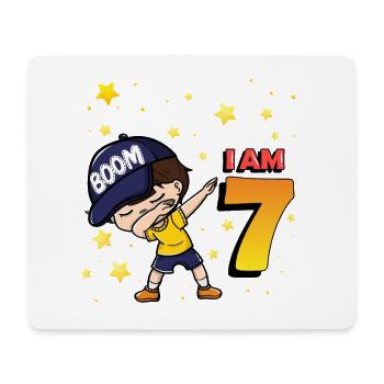 Boom I am 7 | Birthday Boy | 7th Birthday Party - Mousepad (Querformat) - Weiß - Vorne