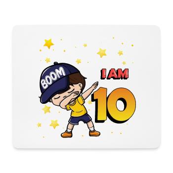 Boom I'm 10 | Birthday Boy | 10th Birthday Party - Mouse Pad (horizontal) - white - Front