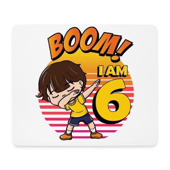 Boom I'm 6 | Birthday Boy | 6th Birthday Party - Mouse Pad (horizontal) - white - Front