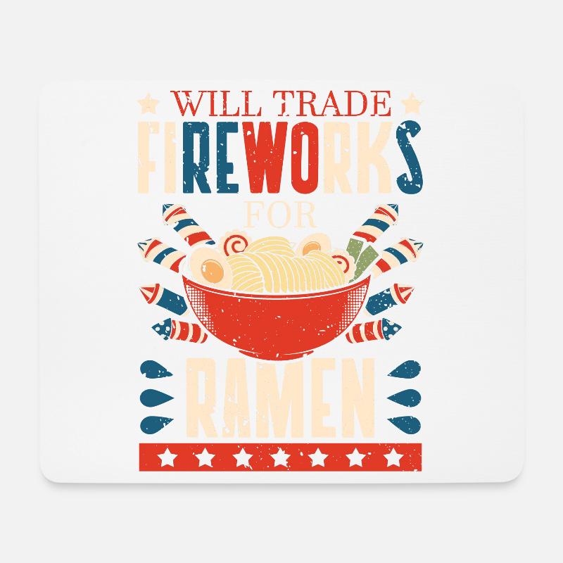 Tausche Feuerwerk Gegen Ramen | Ramen-liebhaber | - Mousepad (Querformat) - Weiß