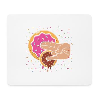 J’aime mettre mes doigts | Amateur de beignets - Tapis de souris (format paysage) - blanc - Devant
