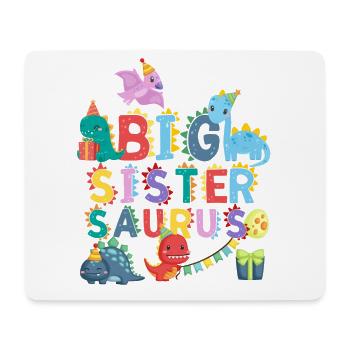 Grande sœur Saurus | Tshirt dinosaure Rawr - Tapis de souris (format paysage) - blanc - Devant