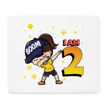 Boom J’ai 2 | Birthday Girl | Fête d’anniversaire 2nd - Tapis de souris (format paysage) - blanc - Devant