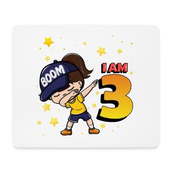 Boom J’ai 3 | Birthday Girl | Fête d’anniversaire 3rd - Tapis de souris (format paysage) - blanc - Devant