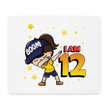 Boom I'm 12 | Birthday Girl | 12th Birthday Party - Mouse Pad (horizontal) - white - Front