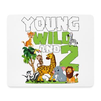 Junge Wilde Und 2 | Safari-tier-themen-geburtstag - Mousepad (Querformat) - Weiß - Vorne