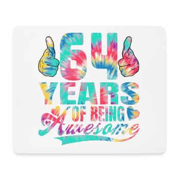 64e anniversaire ou anniversaire 64 ans d’existence - Tapis de souris (format paysage) - blanc - Devant