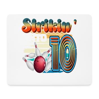 Strikin' Into 10 Bowling Bowler Feier Zum 10. - Mousepad (Querformat) - Weiß - Vorne