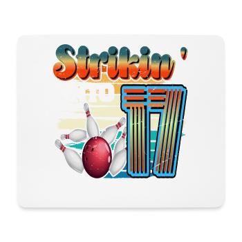 Strikin' Into 17 Bowling Bowler Feier Zum 17. - Mousepad (Querformat) - Weiß - Vorne